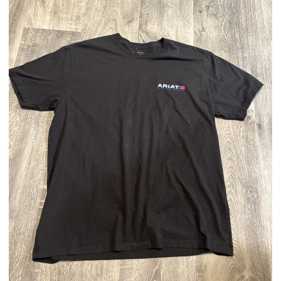 ARIAT Men’s International Premium Quality Double Sided T-Shirt Tee Black Size XL - Picture 5 of 9